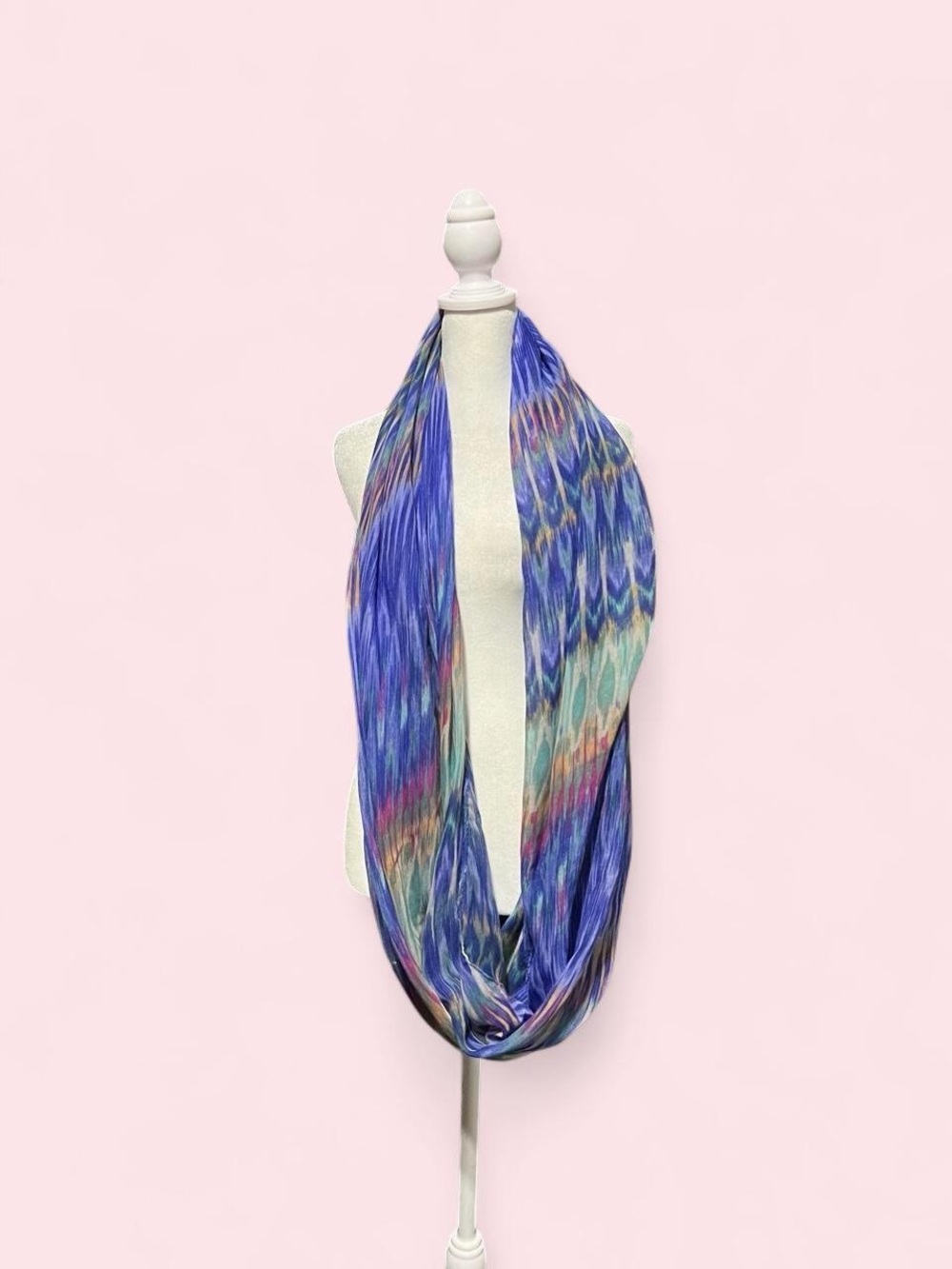 Blue Multicolor Infinity Scarf - Lightweight Women's Accessory